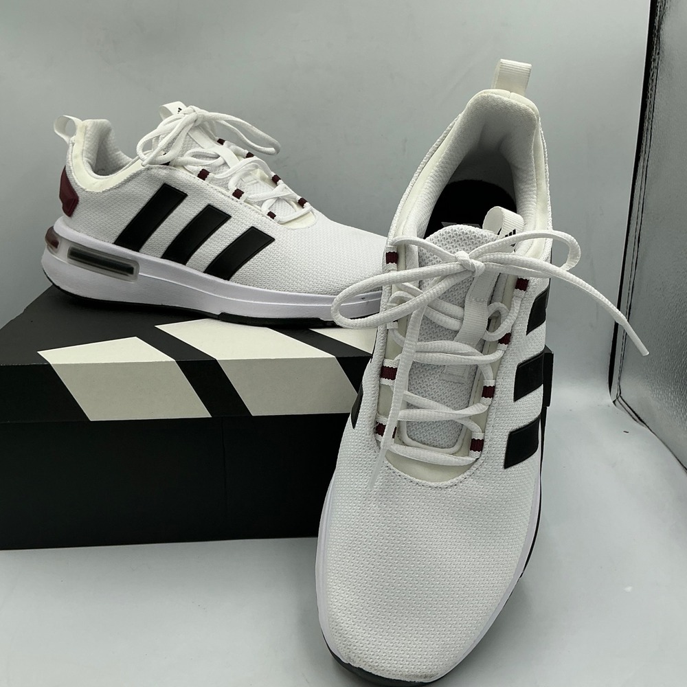 Adidas Sneakers Racer TR23 Size 10 White Black Burgundy IH2324 Mens‎ Shoes